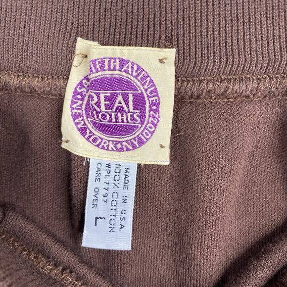 Saks Fifth Avenue Real Clothes Skirt Womens L Brown Sweater Knit Pull On VTG NWT - Picture 5 of 7